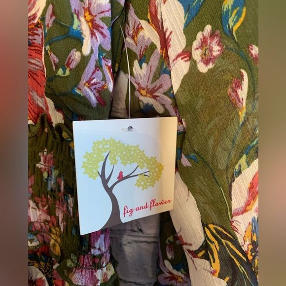 NWT Anthropologie fig & flowers tiered maxi dress. Large - Picture 4 of 9